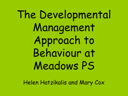 The Developmental Management Approach to Classroom …