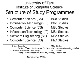 Inf and IT curricula 2008/2009