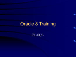 Oracle 8 Training