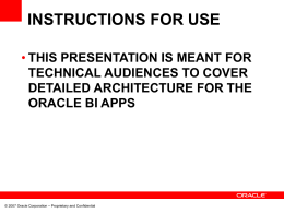 Oracle BI Applications Architecture Presentation