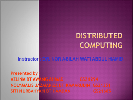 Distributed Computing - Universiti Putra Malaysia