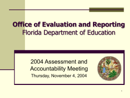 Florida Department of Education Evaluation & Reporting