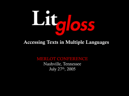 Litgloss - MERLOT International Conference
