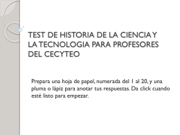 TEST DE HISTORIA DE LA CIENCIA Y LA TECNOLOGIA …