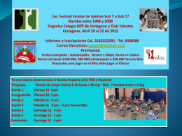 1er. Festival Escolar de Ajedrez Sub 7 a Sub 17 Nacidos