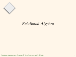 Relational Algebra - University of Houston