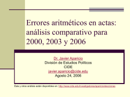 Errores aritmeticos en actas: comparativo 2000