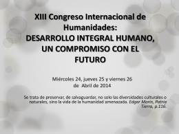 XIII Congreso Internacional de Humanidades: …