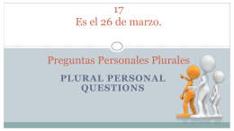 Plural Personal Questions