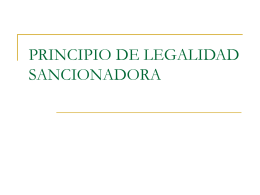 PRINCIPIO DE LEGALIDAD SANCIONADORA