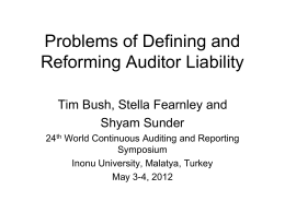 Auditor Liability without Regulatory Prescription