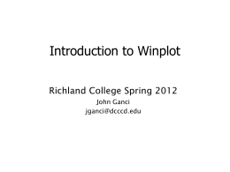 Introduction to Winplot - Madison Area Technical College
