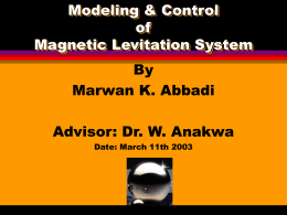Control of Magnetic Levitation System