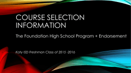 9th Grade Course Selection - Katy Independent School …