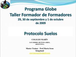 Programa Globe Taller Formador de Formadores 21 al 23 …