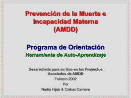 AMDD Program Orientation