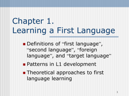 Learning First Language