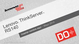 ThinkServer RS140 Customer Presentation