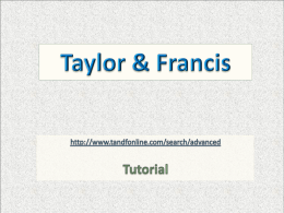 Taylor & Francis - Biblioteca CIDE