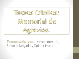 Textos Criollos: Memorial de Agravios.