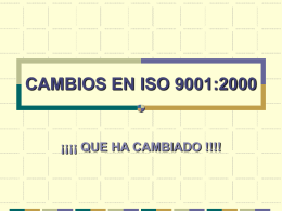 CAMBIOS EN ISO 9001:2000