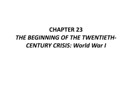 CHAPTER 23 THE BEGINNING OF THE TWENTIETH …