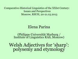 Dr. Elena PARINA (Institute of Linguistics RAS,Moscow