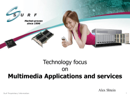 Multimedia Applications & Services