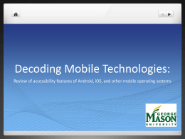 Accessing Mobile Technologies: