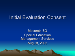 Initial Evaluation Consent - MISD