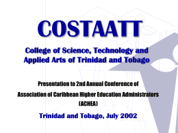 COSTAATT - The University of the West Indies at St