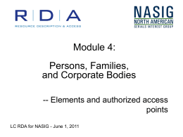 Persons, Families, and Corporate Bodies