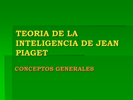TEORIA DE LA INTELIGENCIA DE JEAN PIAGET