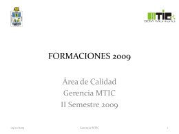 FORMACIONES 2009