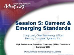 Session 5: Current & Emerging Standards