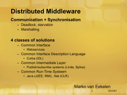 Distributed Middleware - Institute for Computing and