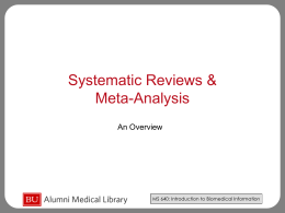 Systematic Reviews & Meta-Analysis