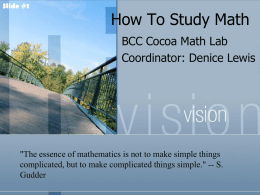 How To Study Math - Eastern Florida State College