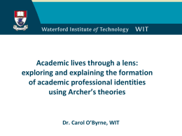 Academic lives through a lens: exploring and explaining