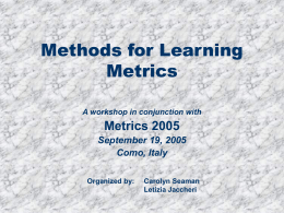 Methods for Learning Metrics
