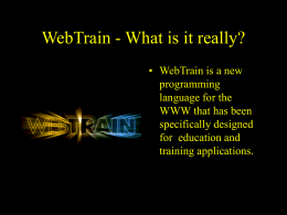 WebTrain - What is it really?