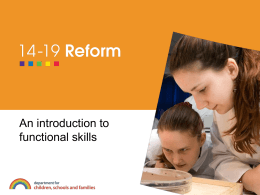 An introduction to functional skills