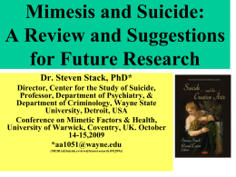 Media Effects on Suicide: A Meta