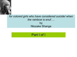 for colored girls who have considered suicide when the