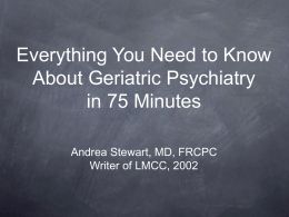 REVIEW OF PSYCHIATRY Geriatrics