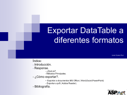 Exportar DataTable a diferentes formatos