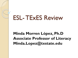 ESL- TExES - Texas State University
