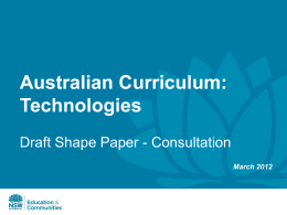 Update on the Australian Curriculum