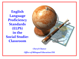 Implementing the English Language Proficiency Standards