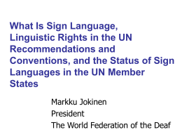 Linguistic Rights in the UN Recommendations and
